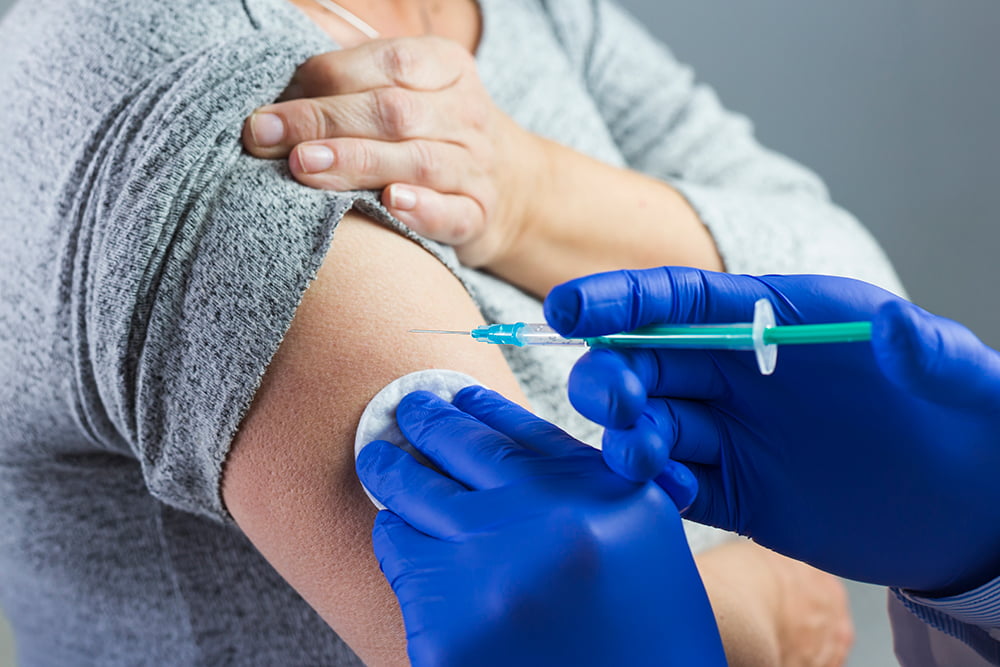 Patient getting injection